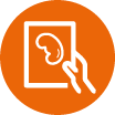 Hand icon holding an image of a spleen scan, Spleen Imaging, STARLIGHT Study, alcohol-related liver disease, ALD.